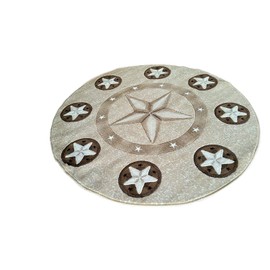 Texas Star Beige Round Area Rug Skinz Design 78 (5 Feet X 5 Feet)