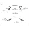 QCAA Door Pull, 5-3/4", Steel, Black Coated, 2 Pack, Made
