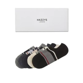 Hazzys (대구신세계)HAZZYS ACC 네이비 라인배색 면혼방 덧신양말5종세트 HJSS5E200WT (Daegu Shinsegae) HAZZYS ACC Navy Line Color-Blocking Cotton Blend Ankle Socks 5-Piece Set HJSS5E200WT