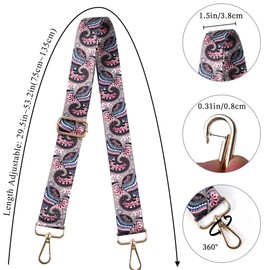 LUCSIS Purse Shoulder Straps Replacement, Adjustable Crossbody Bag Straps, Wide Guitar Straps Various Patterns for Handbags shoulder bags (pattern8)