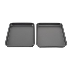GoodCook GoodCook Everyday Set of 2 Nonstick Steel 9" x 6.2" Toaster Oven Mini Baking Sheets, Gray