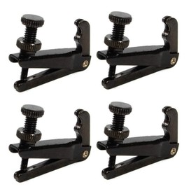 KAIY Violin Fine Tuner for 3/4 4/4 Violin, Violin String Fine Adjuster Tuners Stainless Metal String Spinner Adjuster, Nickel Plated Anti Rust, 4 Pcs Black