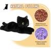 Black Cat Stuffed Animals, Microwavable Stuffed Animal Adorable Fluffy Cat