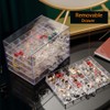 Acrylic Jewelry Box With 5 Drawers Clear Earring Storage Organizer