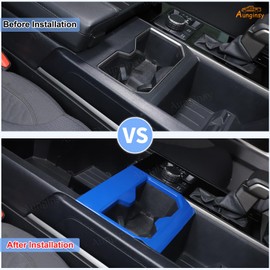 Aunginsy Front Seat Central Armrest Cup Holder Cup Frame Trim Cover Compatible with Toyota Tundra/Sequoia 2022-2025 Car Center Console Armrest Box Cupholder Panel Decorative Sticker ABS Accessories