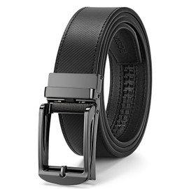 BOSTANTEN Mens Belt Leather Ratchet 1 3/8'' Belt For Men Gift Dress and Casual with Adjustable Buckle, Trim to Fit