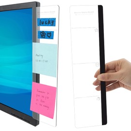 Office Desk Accessories 2pcs Monitor Memo Board Computer Message Board Office Supplies for Women Men Computer Sticky Note Holder with Functional Areas Home Office Accessories Office Must Haves