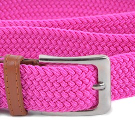 Umo Lorenzo Stretch Braided Woven Golf Belts without Holes, Elastic Casual Belts for Men and Women