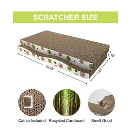 TIMHAKA Cat Scratching Board, Corrugate Cat Scratcher for Indoor Cats with Catnip, Cat Scratch Pad with Premium Scratch Textures Design, Cardboard Cat Scratcher with Double-Sided Usability (Pack of 2)