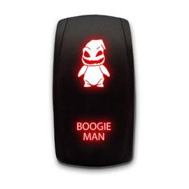 Boogie Man Laser Etched 5-Pin Single Pole Single Throw Vertical Rocker Switch ON-Off SPST Toggle Switch 20A 12V, Red