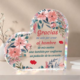 Hithespo Gifts for Mother in Law Spanish, Gifts for Boyfriends Mom in Spanish Acrylic Plaque, Regalo Para La Mama de mi Novio, Regalo de cumpleaños Para La Mamá, Christmas Birthday Wedding Gifts