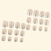 Square Press on Nails Short Fake Nails Silver French Tip