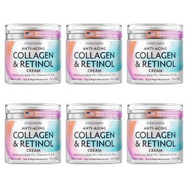 EVERYOUTH Crema hidratante facial para mujeres, crema antienvejecimiento con colágeno para el rostro con ácido hialurónico y vitamina A, crema de retinol de día y de noche, crema hidratante diaria p
