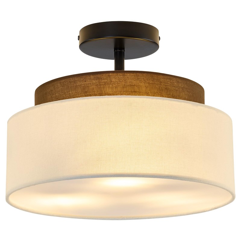 Qgiytp 13" Double Drum 3-Light Semi Flush Mount Ceiling Light