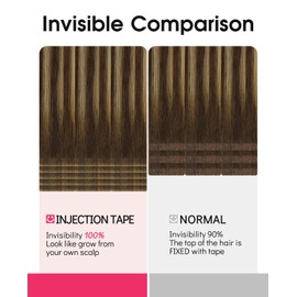 Youngsmile Invisible Tape in Hair Extensions Human Hair Balayage #4/27/4 Chocolate Brown to Caramel Blonde 20pcs 30g 14 Inch Injection Tape in Hair Extensions Human Hair (#4/27/4,14'')