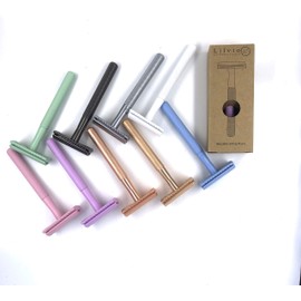 Lilvio Reusable Safety Razor & One Double Edge Blade. Choose from 9 Colours (Purple)