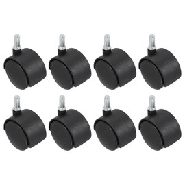 PATIKIL Office Chair 2" Replacement Wheels 8 Pack Nylon Executive Office Furniture Caster Wheels for Hardwood Floor Carpet, Universal Wheels Black