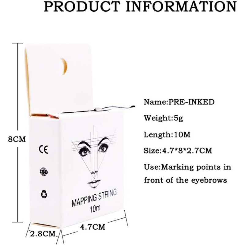 Microblading Eyebrow Marker Wire Line Tool, Cadena de mapeo pre-entintado