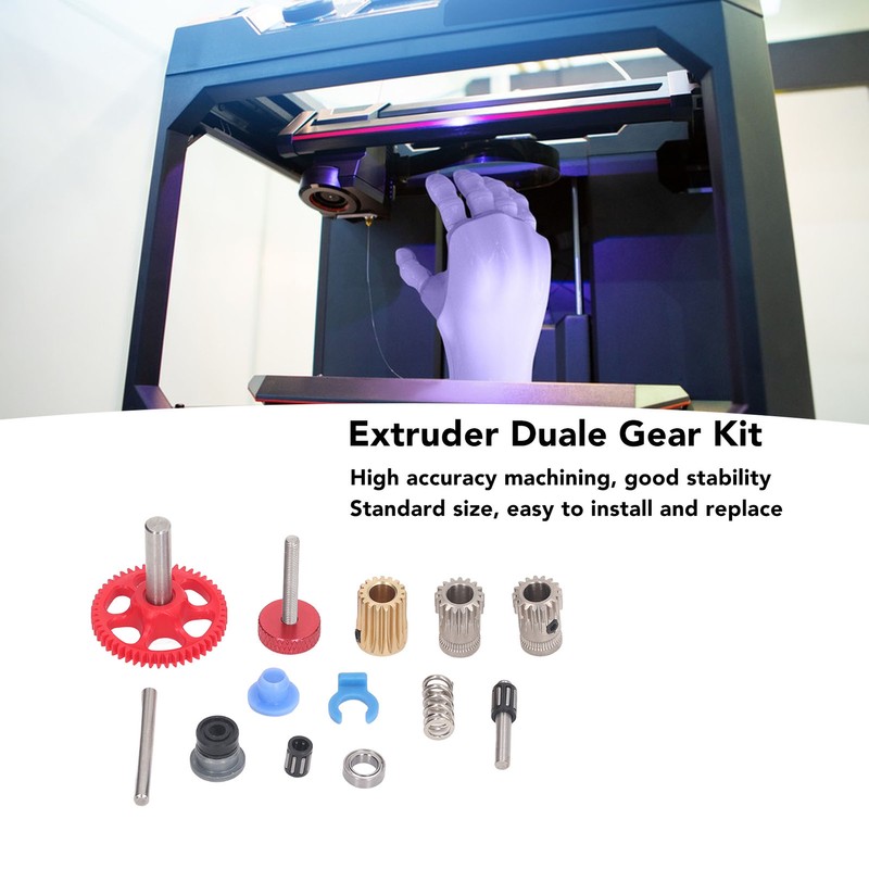 Dual Gear Assembly Kit Upgrade Extruder Red Wheel Kit 3D