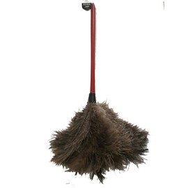 AAYU Ostrich Feather Duster 22-24" inches | Natural Feathers Duster for Cleaning and Moping Genuine w/Long Wooden Handle Eco-Friendly Easy to Use (55 cm)