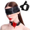 AWAVM Pack of 3 Sleep Masks, Satin Eye Mask, Red/Black,