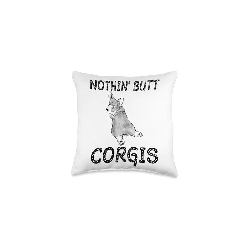 Nothin' Butt Corgis Throw Pillow