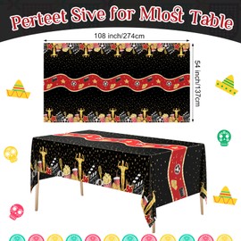 Oudain 6 Pcs Movie Night Tablecloth 54 x 108 Inch Movie Theme Table Covers Theme Rectangular Tablecloth for Movie Night Party Supplies Birthday Party Wedding Theater Dining Camping Anniversary Picnics