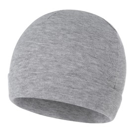 Durio Unisex Cotton Baby Hat First Hats for Newborns Slouch Beanie Boys Girls for 0-6 Months, gray