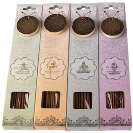 Incense Joss Sticks Yoga Wellbeing Design - Set of 4 fragrances - 160 sticks