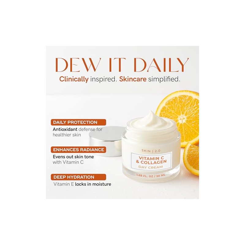 Skin Hidratante Facial Vitamina Colágeno Probado Por Dermatólogos Antienvejecimiento Reafirmante