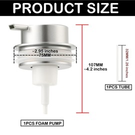 GIRLUFO Foaming Soap Dispenser Pump Replacement Rustproof BPA Free Plastic Foam Soap Pump for GIRLUFO Soap Dispenser - Silver, 1-Pack