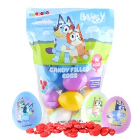 Galerie Bluey Themed Easter Eggs, Red Hard Candy Pouches Inside, Great for Egg Hunts, 2.47 Ounces, 14 Count