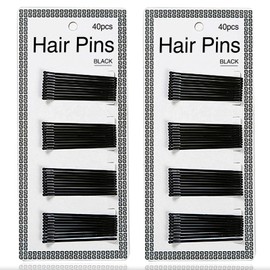 Flomiara 80 PCS Hair Pins for Women, Bobby Pins Black, 5.8cm Long Thicker & Strong Hair Grips for All Hair Types, Straight Hairgrip Styling Makeup Hairdressing Accessories for Women Lady Girls Kids