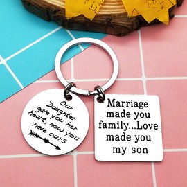 Son in Law Keychain Gift for Son in Law on Wedding Day Marriage Made You Family Love Made You My Son Gift Son in Law Christmas Birthday Gift for future Son Groom to Be Gift from Mother Father of Bride