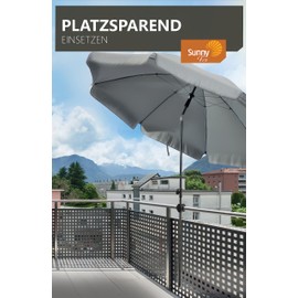 4smile Parasol Holder Balcony Railing - Aluminium Parasol Balcony Holder - Umbrella Holder SunnyFox, Sturdy Universal Talent, Holds Any Balcony Umbrella, Black