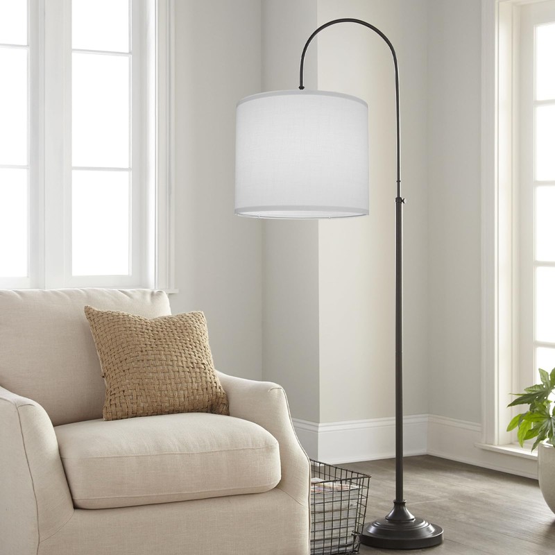 White Lamp Shade, Large Drum Lampshade 13" Top x 13"