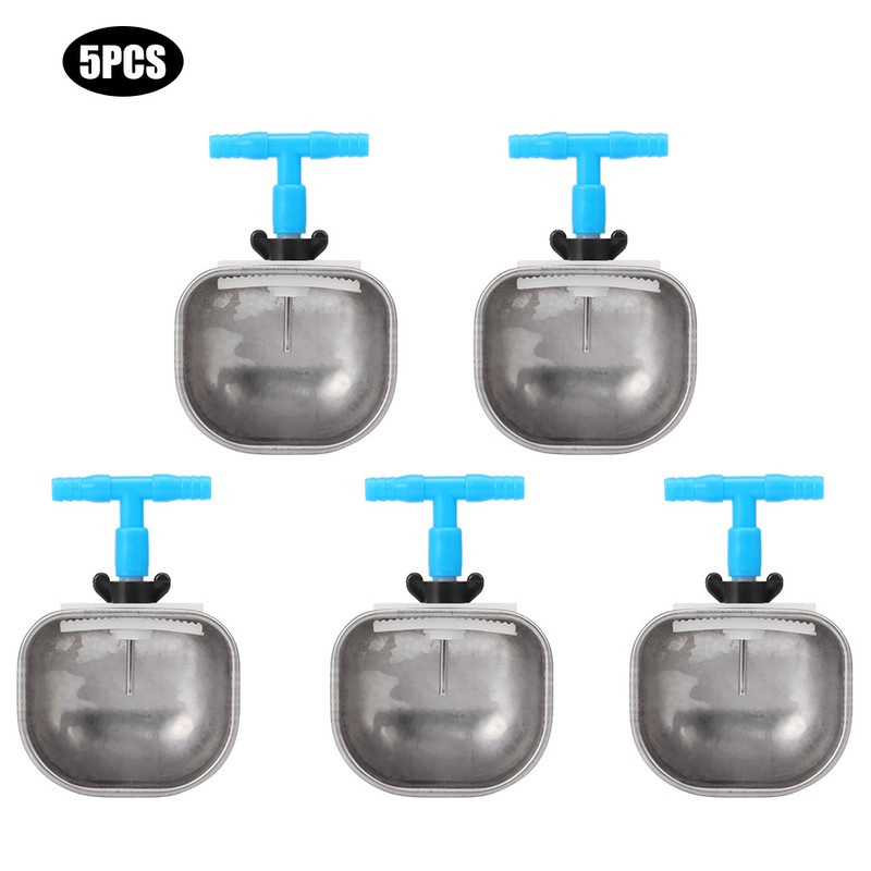 5Pcs Stainless Steel Automatic Rabbit Drinker Nipple Drinking Bowl Waterer