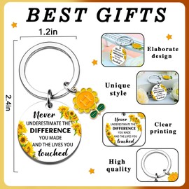 OZUEMUL Adult Stocking Stuffers Women Farewell Goodbye New Job Gift for Coworkers Thank You Keychain for Caregiver Volunteer School Counselor Cool Womens Stocking Stuffers 2025