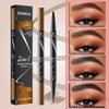 2-in-1 Dual-Ended Microblading Eyebrow Pencils,Waterproof Eyebrow Pen with 4-Fork Micro-Fork-Tip,3D