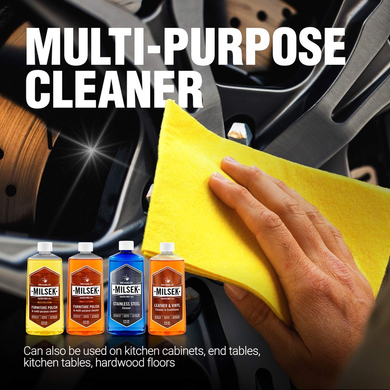 Milsek Furniture Polish Variety Pack: Lemon Oil, Orange Oil, Stainless