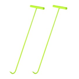 Iweshal Handy Lifting Hook, 2-Pack Heavy Duty 32" Manhole Cover Hook, Solid Steel Chrome Plated Lifting Hook, Lift Manhole Covers, Hooks for Moving Lifting and Pulling (One-Piece Design)