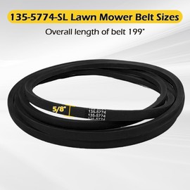 Earthtec 135-5774-SL 135-5774 Replacement for Exmark 60 Inch Deck Belt Lazer Z Series 109-8073 116-1985 5/8" x 199"