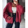 BKBEY Womens Oversized Chunky Cardigan Lantern Sleeve Open Front Loose