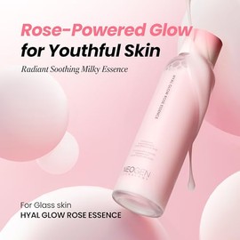 DERMALOGY by Neogen Hyal Glow Esencia de Rosa - Esencia Hidratante con 74% de Agua de Rosa de Damasco y Aceite de Flor y Extracto 160ml / 5.41 oz