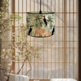 Colcolo Bamboo Lampshades, Drum Lampshade E27 - Removable Japanese Stand/Table Lampshade for Floor Lamps, Desk Lamps for Cafe, Restaurant, Living Room