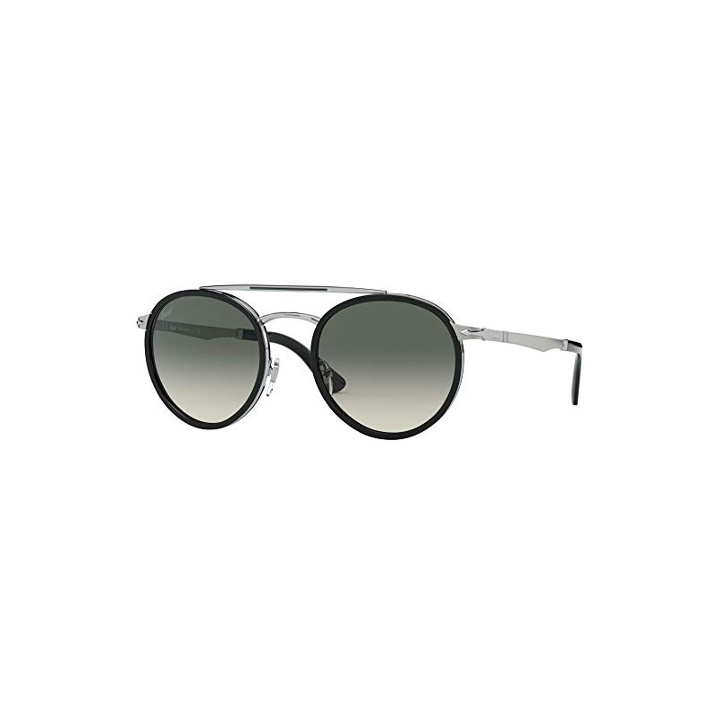 Persol PO2467S Round Sunglasses, Silver/Black/Grey Gradient, 50 mm