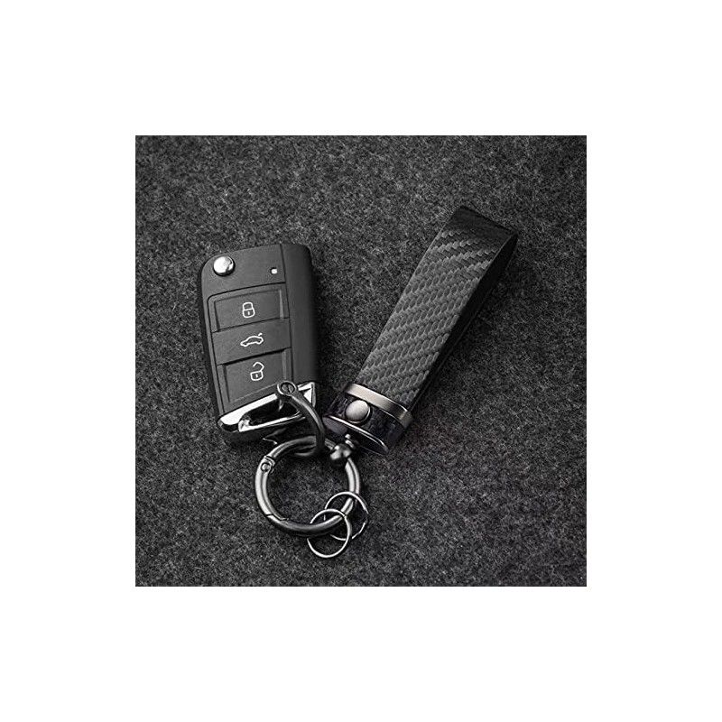 OSIFIT - Llavero de coche estilo fibra de carbono, universal,