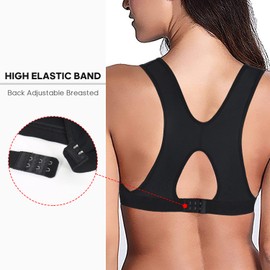 KIMIKAL Women Post-Surgery Front Closure Surgical Bra Black