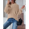 TECREW Womens Long Sleeve Crew Neck Ribbed Knit Solid Color