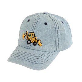 PythJooh Toddler Boy Girl Cute Excavator Embroidery Baseball Caps Kids Adjustable Cotton Washed Vintage Cowboy Hat Caps for Unisex Aged 2-8